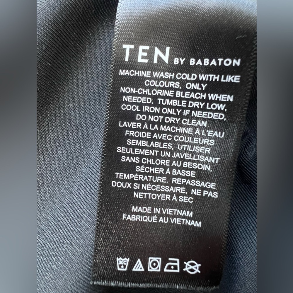 Aritzia Ten by Babaton Passion Faux Wrap Dress Fitted Side Ruched Mini Black - Picture 12 of 15